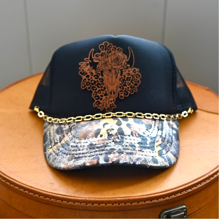 Foiled trucker with lasered patch