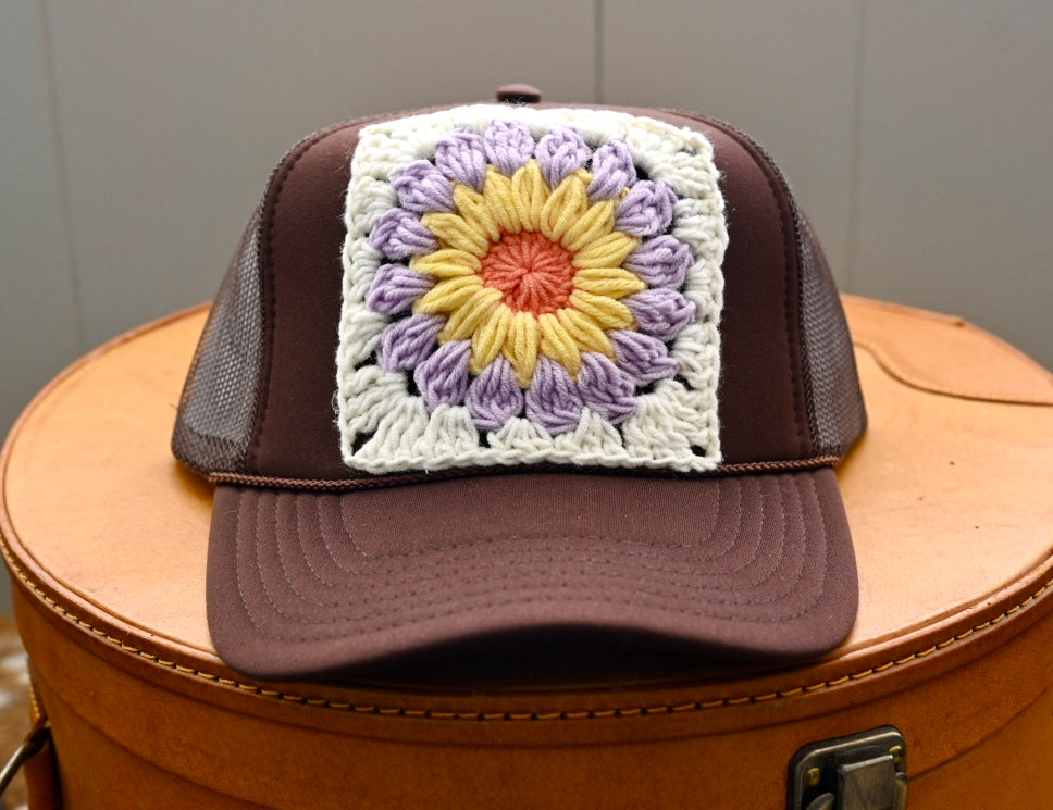 Granny Square Trucker Hat