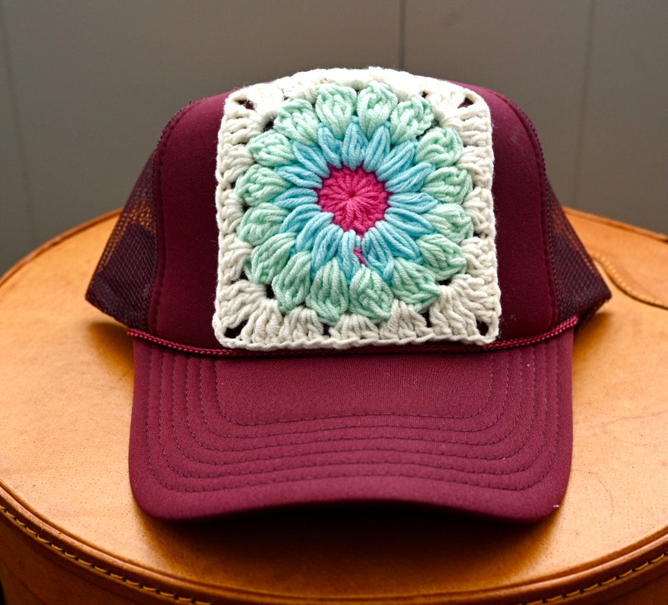 Granny Square Trucker Hat