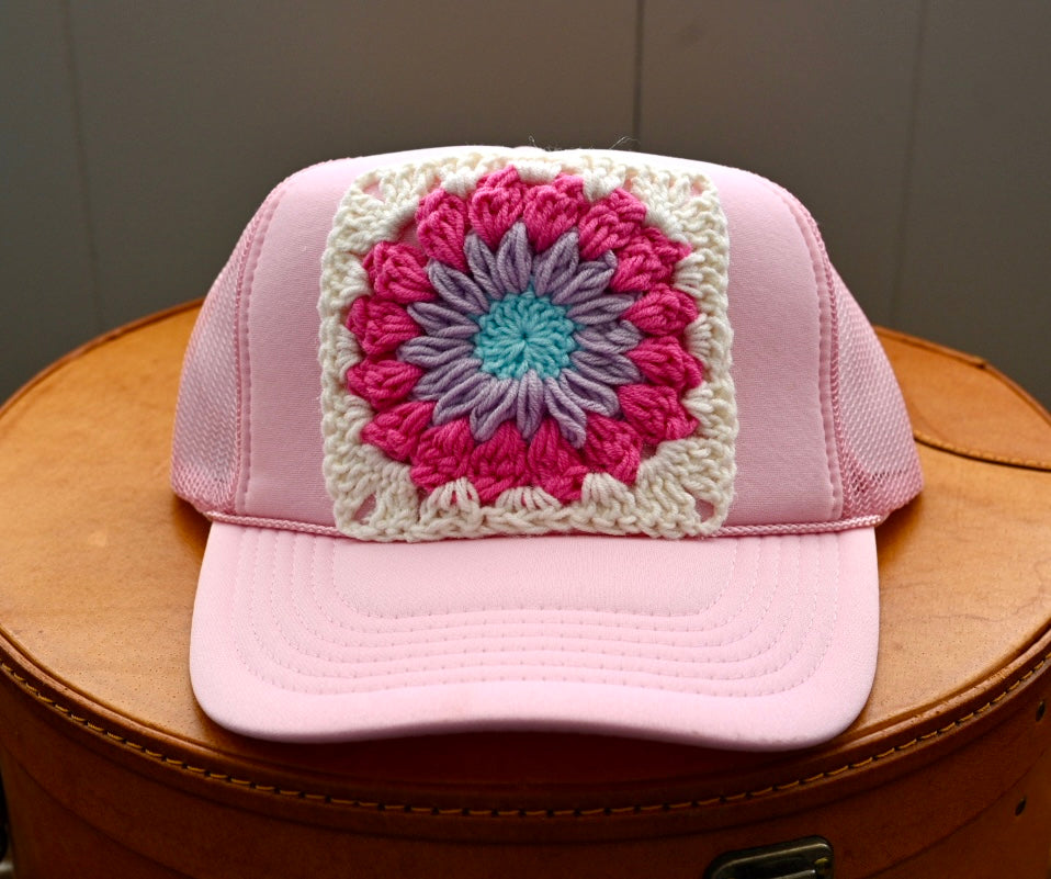 Granny Square Trucker Hat