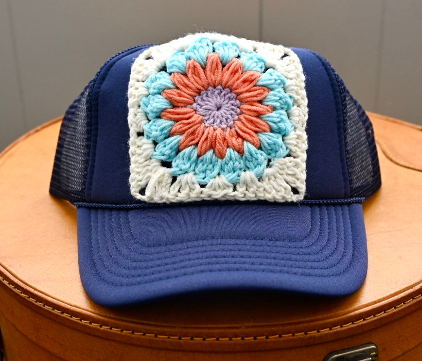 Granny Square Trucker Hat