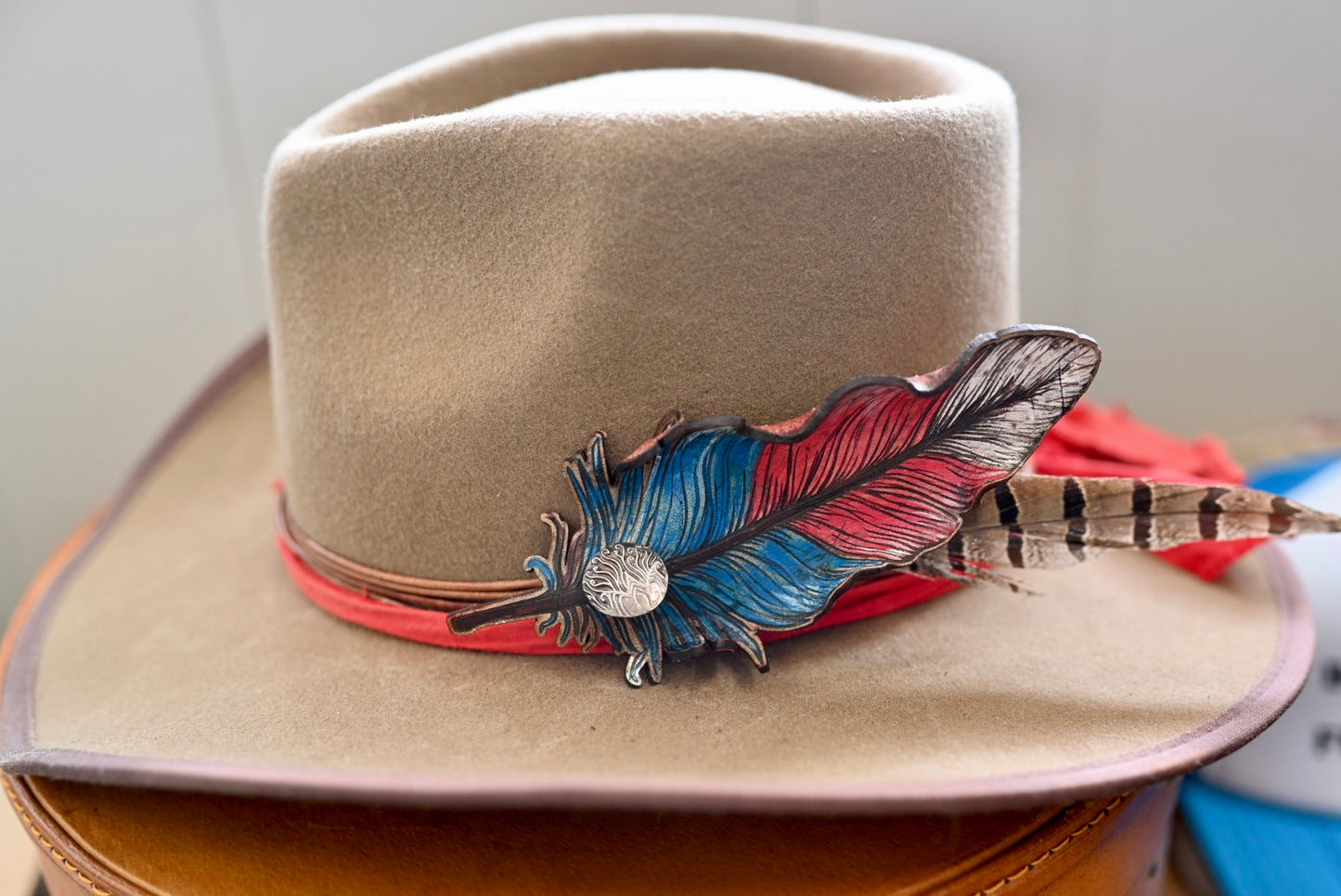 June cowboy hat with custom feather