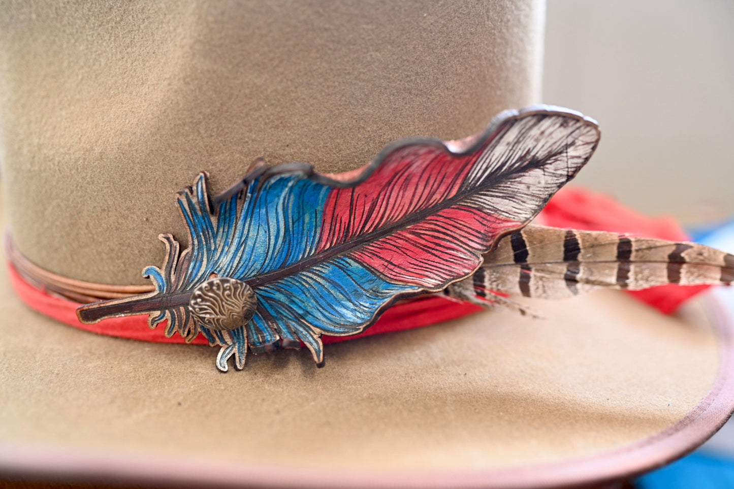 June cowboy hat with custom feather