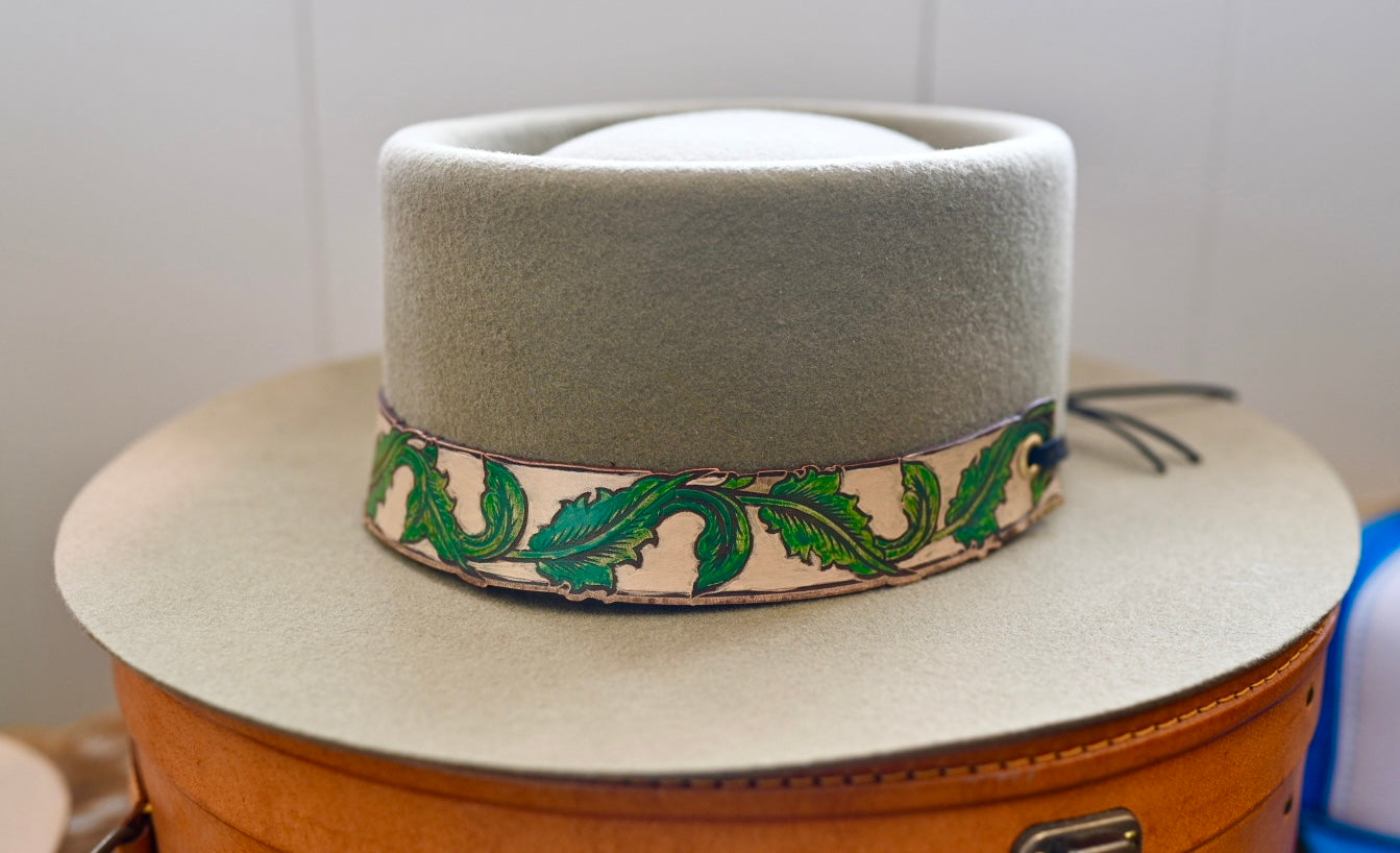 Maise boater hat in Aloe